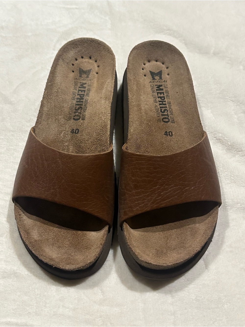 Mephisto Women's Chestnut Brown Leather Sandals